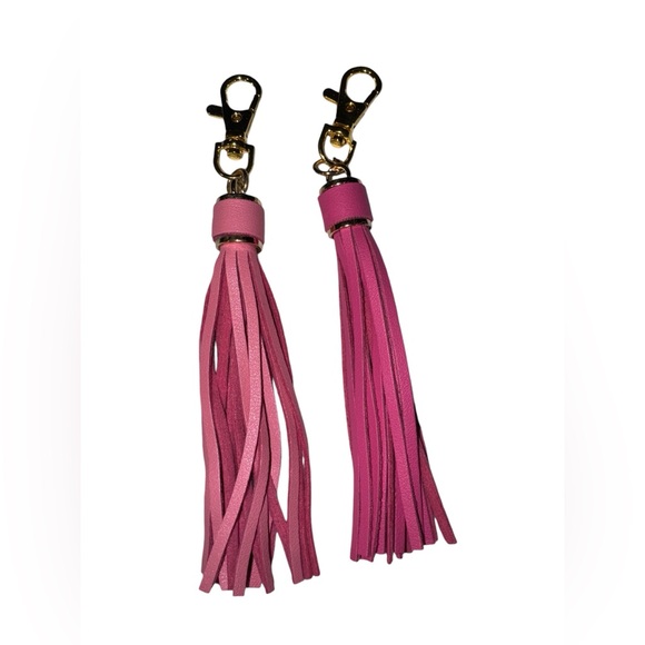 Leather Tassel for Purse With Golden Metal Caps Lobster Swivel Keychain NIP - Picture 8 of 12